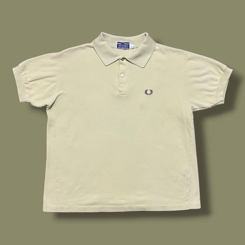 Vintage 60s Fred Perry Polo Shirt Preppy Light Green Womens Large Britain 42